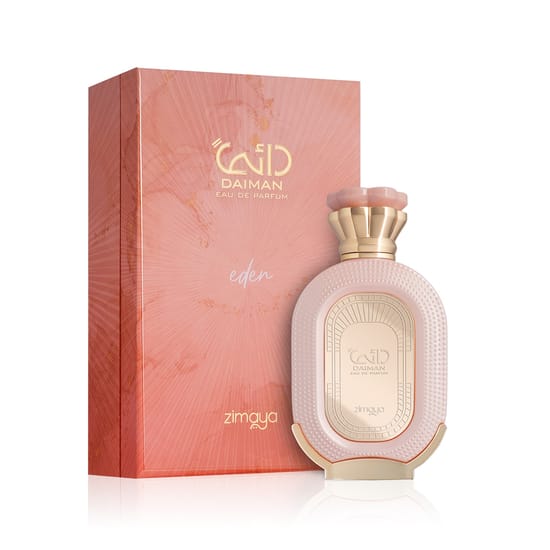 Close-up of Zimaya Daiman Eden EDP perfume bottle