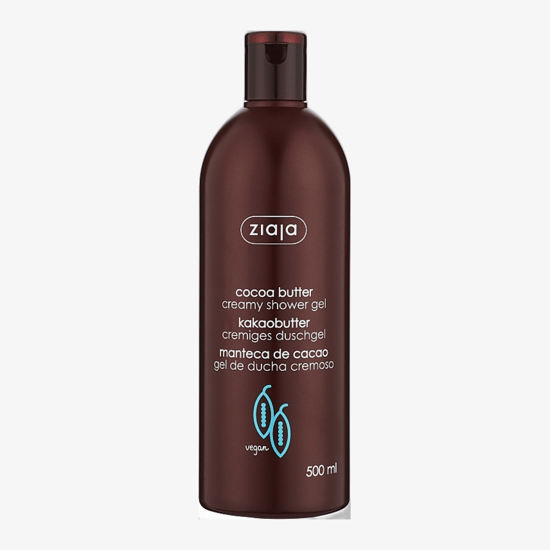 Ziaja argan oil shower cream packaging details Ziaja argan oil shower cream bottle on a white background