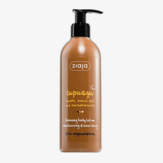Moisturizing Ziaja Cupuacu lotion for a bronzed effect