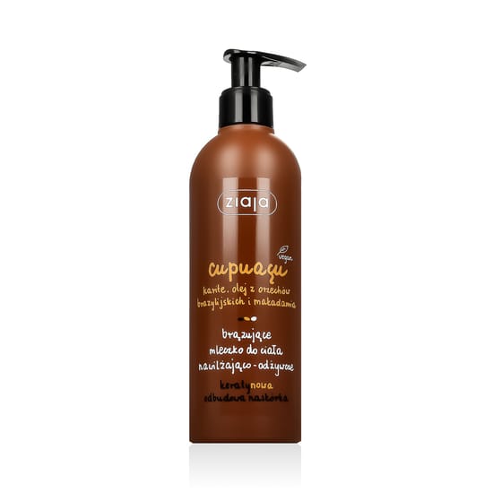 Moisturizing Ziaja Cupuacu lotion for a bronzed effect