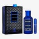Stylish packaging of Bharara Double Bleu EDP perfume Chic close-up of Bharara Double Bleu EDP bottle