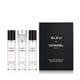Chanel Bleu de Chanel EDP koos pihustiga ja täitepakenditega Elegantne Chanel Bleu de Chanel EDP lõhnakomplekti pakend