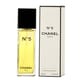 Close-up of Chanel No 5 EDT bottle