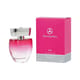 Close-up of Mercedes-Benz Rose EDT perfume bottle