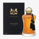 Фирменная упаковка парфюма Parfums de Marly Safanad EDP Изящный флакон парфюма Parfums de Marly Safanad EDP