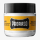 Close-up of Proraso Wood and Spice Moustache Wax packaging