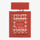 Original packaging of Rave Now Rouge EDP Close-up of Rave Now Rouge EDP perfume bottle