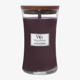 Woodwick large hourglass candle spiced blackberry in elegant setting