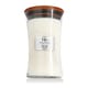 WoodWick large hourglass candle white teak – elegant scented candle for home WoodWick large hourglass candle in white teak – sophisticated woody fragrance and crackling wick