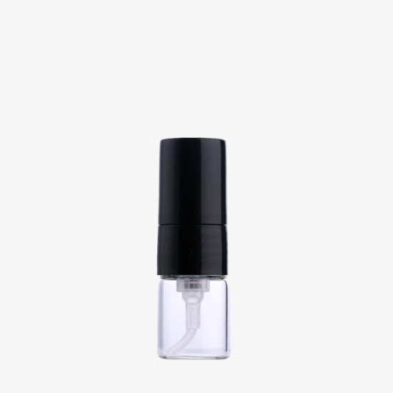 Atomizer 2 ml (klaas) pihustuspeaga (kork musta värvi)