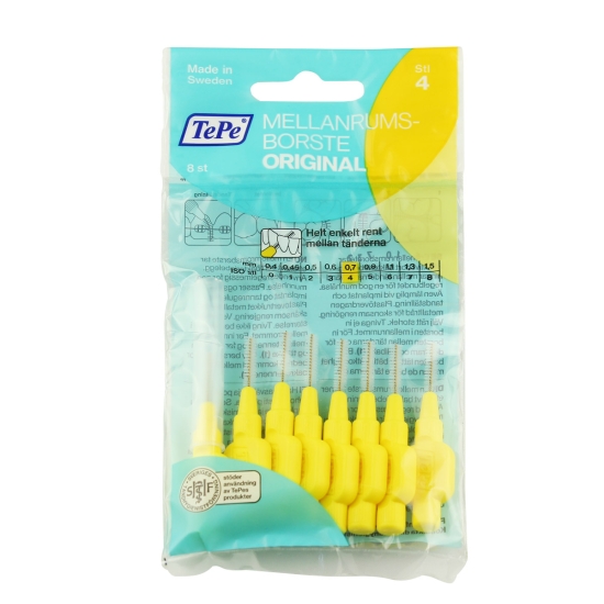 TePe Original Interdental Brushes 4 Yellow (0,7 mm) 8 pcs